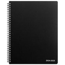 2024-2025 Staples 8 x 11 Academic Weekly & Monthly Appointment Book, Plastic Cover, Black (ST25499