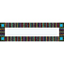 Barker Creek Neon Stripes Desk Tag, 12 L x 3 1/2 W, 36/Pack