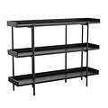 Martha Stewart Emmett 35 3-Shelf Storage Display Unit Bookcase, Black Engineered Wood/Oil-Rubbed Br