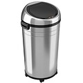 iTouchless Stainless Steel Round Sensor Trash Can with AbsorbX Odor Control System and Wheels, 23 Ga
