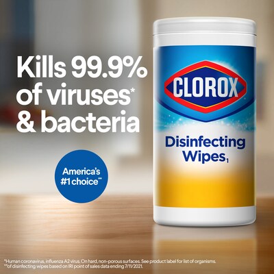 Clorox Value Pack Disinfecting Wipes, 35 Wipes/Canister, 3/Pack, 15/Carton (30112)
