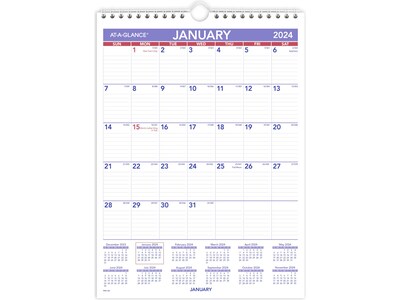 2024 AT-A-GLANCE 8 x 11 Monthly Wall Calendar (PM1-28-24)