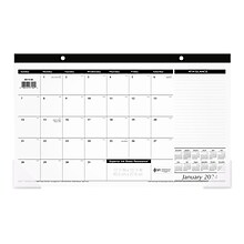 2024 AT-A-GLANCE 17.25 x 11 Monthly Desk Pad Calendar, White/Black (SK14-00-24)