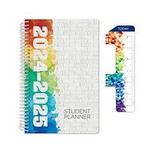 2024-2025 Global Printed Products White Brick 5.5 x 8.5 Weekly & Monthly Student Planner, Paper Co