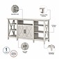Bush Furniture Key West Tall TV Stand with Set of Two Bookcases, Linen White Oak, Screens up to 65" (KWS027LW)
