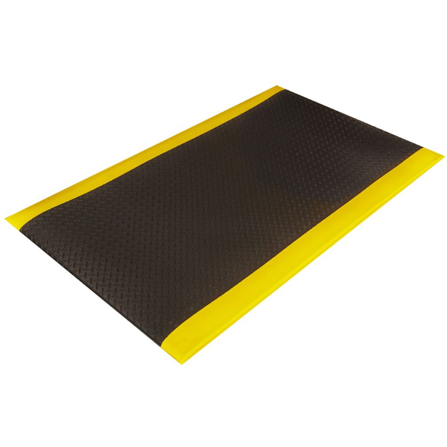 Crown Mats Wear-Bond Tuff-Spun Anti-Fatigue Mat, 36 x 144, Black/Yellow (WB 0312YD)