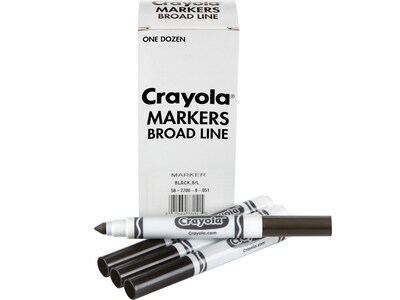 Crayola Marker, Broad Point, Black, Dozen (587700051)
