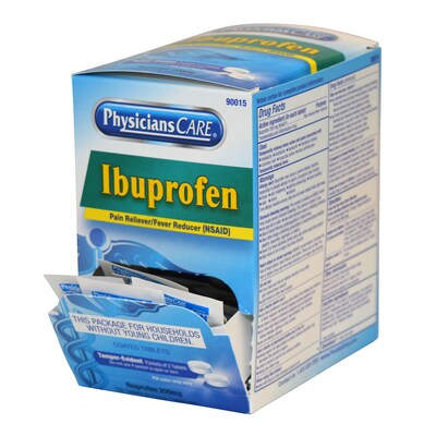 Physicians Care 200mg Ibuprofen Pain Reliever Tablet, 2/Packet, 50 Packets/Box (90015)