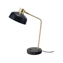 V-Light LED Desk Lamp, 20H, Gold/Black Matte Metal (SV210815HB)