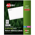 Avery EcoFriendly Laser/Inkjet Return Address Labels, 1/2 x 1-3/4, 80 Labels/Sheet, 100 Sheets/Pac
