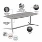 Bush Business Furniture 120W x 48D Boat Shaped Conference Table with Metal Base, Platinum Gray (99TBM120PGSVK)