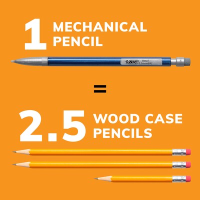 BIC Xtra Precision Mechanical Pencil, 0.5mm, #2 Hard Lead, 2 Dozen (MPLMFP241-BLK)
