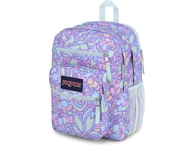 JanSport Big Student Floral Lilac Laptop Backpack, Medium Size, Multicolor (JS0A47JKGW0)