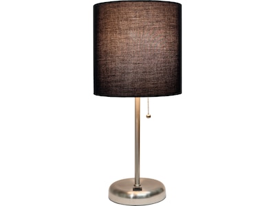 Creekwood Home Oslo LED Table Lamp, Brushed Steel/Black (CWT-2012-BK)