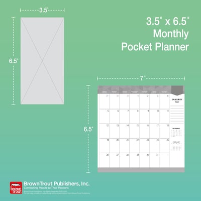 2024 BrownTrout Inspiration 3.5" x 6.5" 2-Year Monthly Pocket Planner, 2024-2025 Calendar (9781975463243)