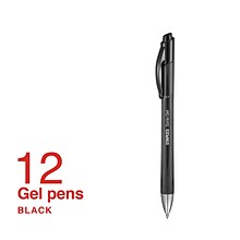 Staples® Sonix® Retractable Gel Pens, Medium Point, 0.7mm, Black, 12/Pack (13561-CC)