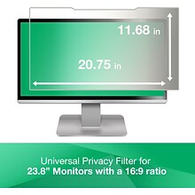 3M Anti-Glare Filter for 23.8 Widescreen Monitor, 16:9 Aspect Ratio (AG238W9B)