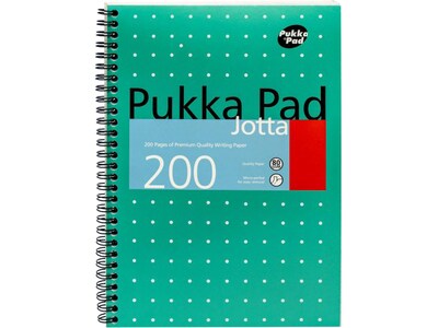 Pukka Pad Metallic Jotta Professional Notebooks, 6.9" x 9.8", College Ruled, 100 Sheets, Green, 3/Pack (8520-MET)