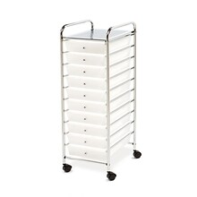 Seville Classics 10-Drawer Organizer Cart, Frosted White (SHE16218WB)