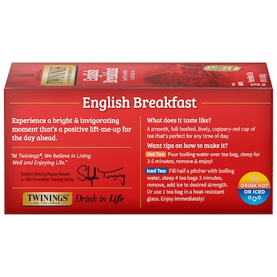 Twinings English Breakfast Tea Bags, 25/Box (TNA51726)