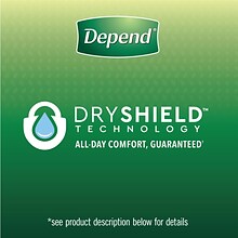 Depend Fit-Flex Adult Incontinence Underwear for Men, Disposable, Large, Grey, 72 Count (54203)