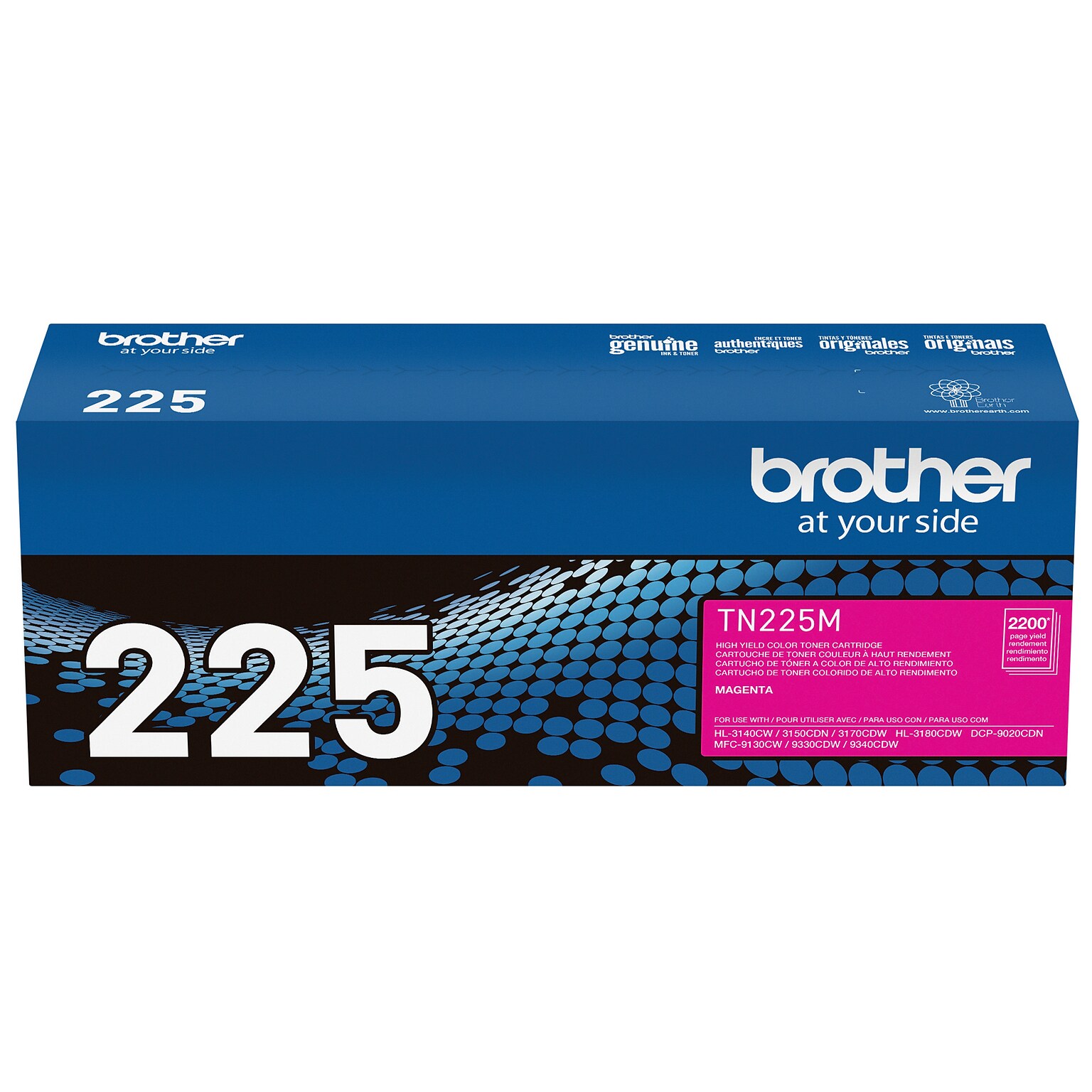 Brother TN-225 Magenta High Yield Toner Cartridge   (TN225M)