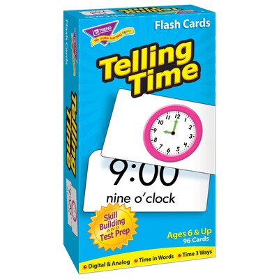 Trend Enterprises Telling Time Flash Cards, 96/Pack (T-53108)