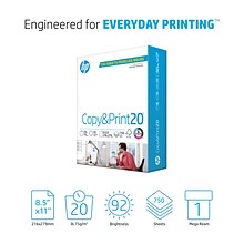 HP Copy&Print20 8.5 x 11 Multipurpose Paper, 20 lbs., 92 Brightness, 750 Sheets/Ream (200030)