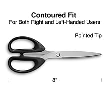 Staples 8 Pointed Tip Stainless Steel Scissors, Straight Handle, Right & Left Handed, 2/Pack (TR550