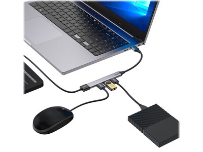 CODi 4-Port USB-A Hub, Silver  (A01113)