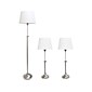 Lalia Home Perennial 58.5"/30" Brushed Nickel Three-Piece Floor/Table Lamp Set with Tapered Shades (LHS-1005-BN)