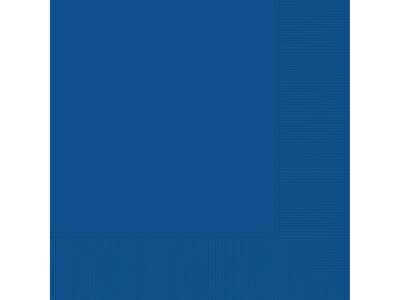 Amscan Lunch Napkin, 2-Ply, Bright Royal Blue, 100 Napkins/Pack, 5 Packs/Carton (600011.105)