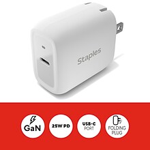 Staples® USB-C Wall Charger, White (NX60447)
