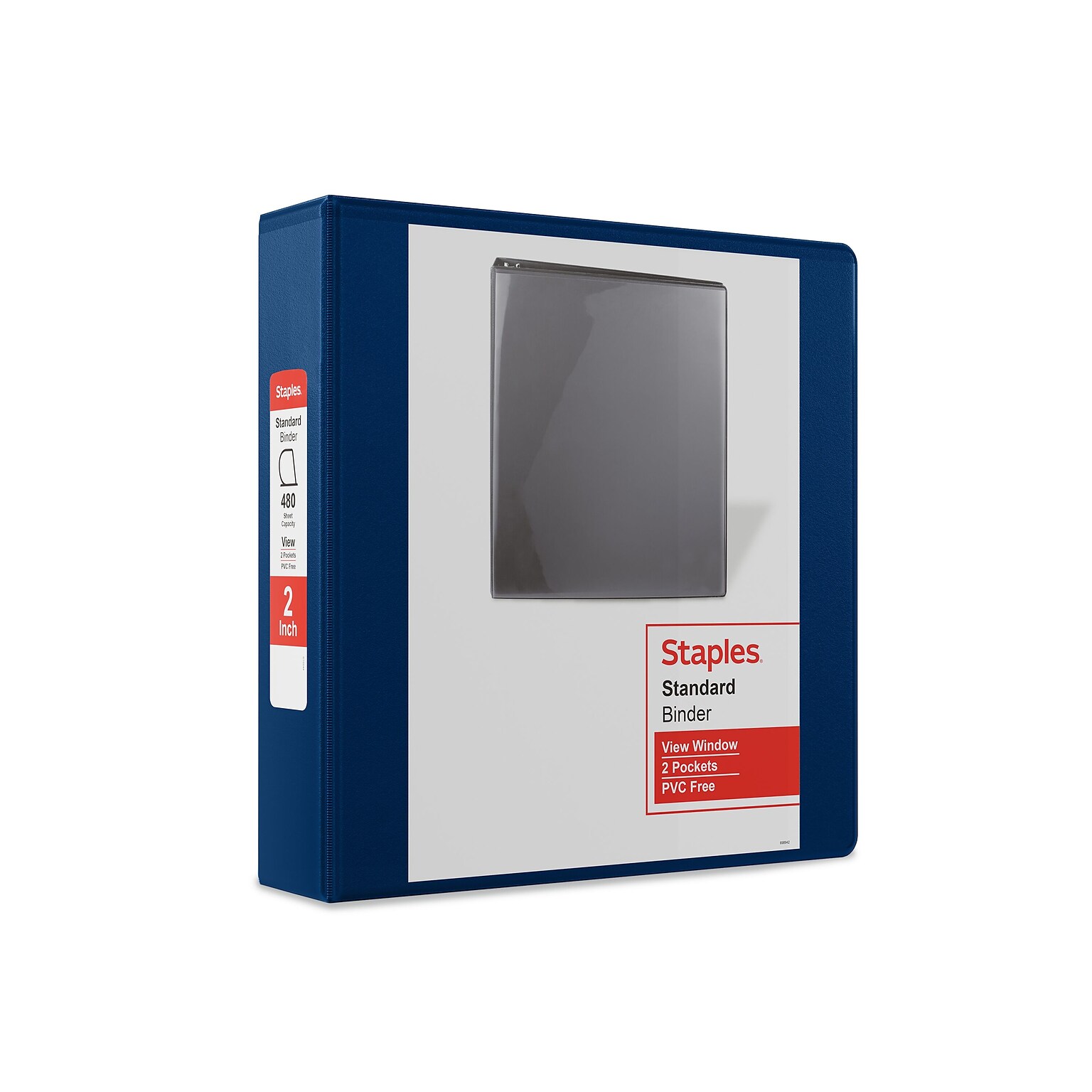 Staples® Standard 2 3 Ring View Binder with D-Rings, Blue (26445-CC)
