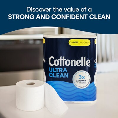 Cottonelle Ultra CleanCare 1-Ply Standard Toilet Paper, White, 312 Sheets/Roll, 24 Mega Rolls/Pack (53757)