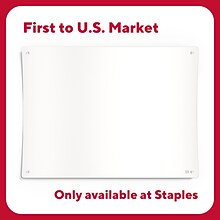 TRU RED™ Ergonomic Curved Magnetic Glass Dry-Erase Whiteboard, 4 x 3 (TR62094)