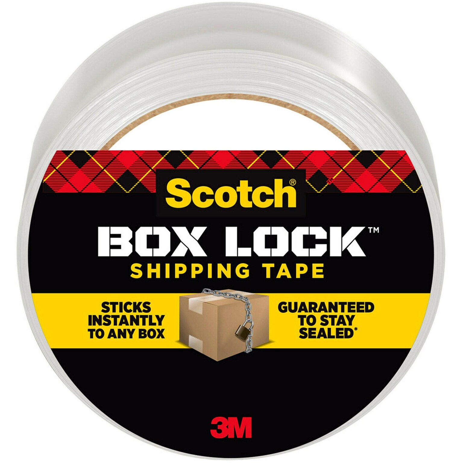 Scotch Box Lock Shipping Packing Tape, 1.88 in x 54.6 yds., Clear (3950)