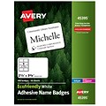 Avery EcoFriendly Laser/Inkjet Adhesive Name Badge Labels, 2 1/3 x 3 3/8, White, 400 Labels Per Bo