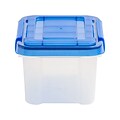 Iris WeatherPro 6.5 qt. Latch Lid Storage Bin, Clear/Blue (500198)