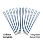 Staples® Lanyards with Swivel Clip, 36" Length, Nylon, Blue, 12/Pack (18917)