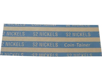 CONTROLTEK $2 Nickel Coin Wrapper, Kraft/Blue, 1000/Box (560043)