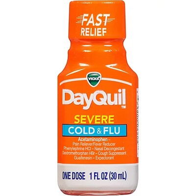 DayQuil Severe Cold & Flu Relief One-Dose Liquid - Acetaminophen, 1 FL OZ, 30 mL (04208)