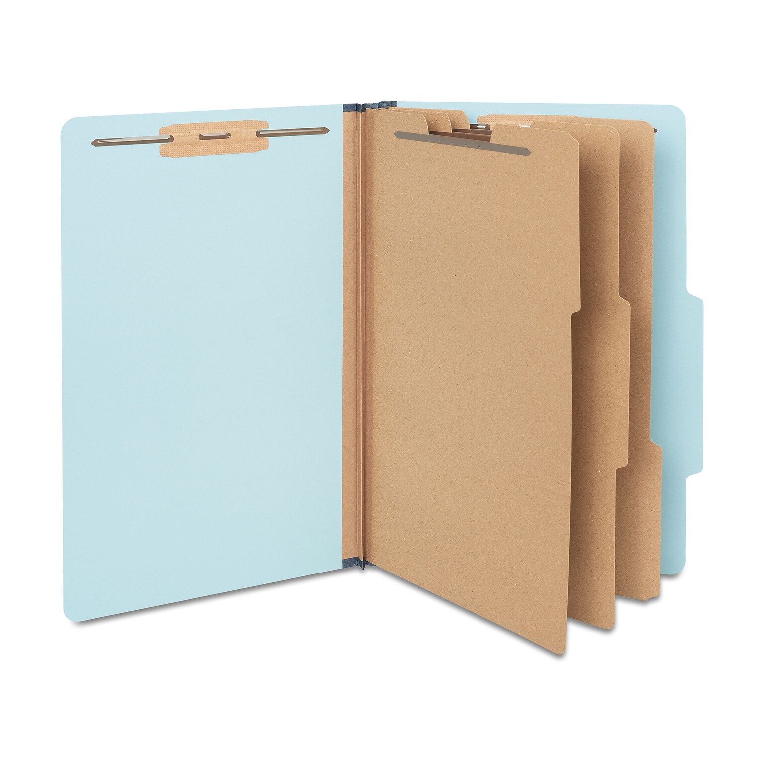 Staples® 60% Recycled Pressboard Classification Folder, 3-Dividers, 3 1/2 Expansion, Letter Size, Blue, 20/Box