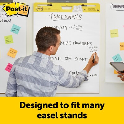 Post-it Wall Pad Easel Pad w/ Bonus Command Strips, 20 x 23 in., 2 Pads, 20 Sheets/Pad, The Original Post-it Note