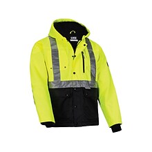 GloWear 8275 Heavy-Duty High-Visibility Workwear Jacket, 2XL, Lime/Black (23976)