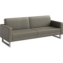 Safco Mirella 77 Vinyl Lounge Sofa, Gray (1730MRL2SLVGR)