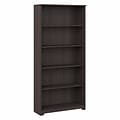 Bush Furniture Cabot 66 5-Shelf Bookcase with Adjustable Shelves, Heather Gray (WC31766)