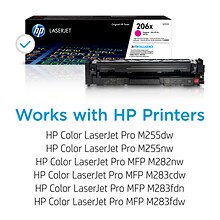 HP 206X Magenta High Yield Toner Cartridge (W2113X), print up to 2450 pages