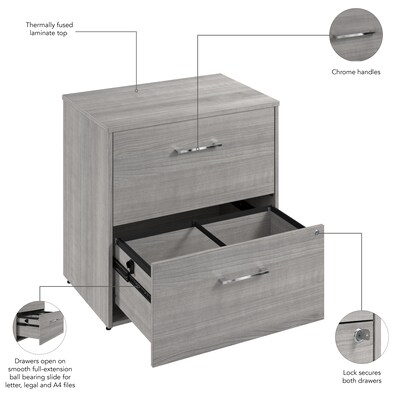 Bush Business Furniture Hustle 2 Drawer Lateral File Cabinet, Platinum Gray (HUF130PG)
