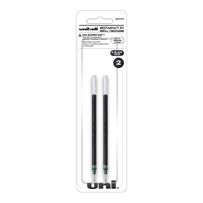 uni-ball Impact RT Gel-Ink Pen Refills, Bold Tip, Black Ink, 2/Pack (65873PP)